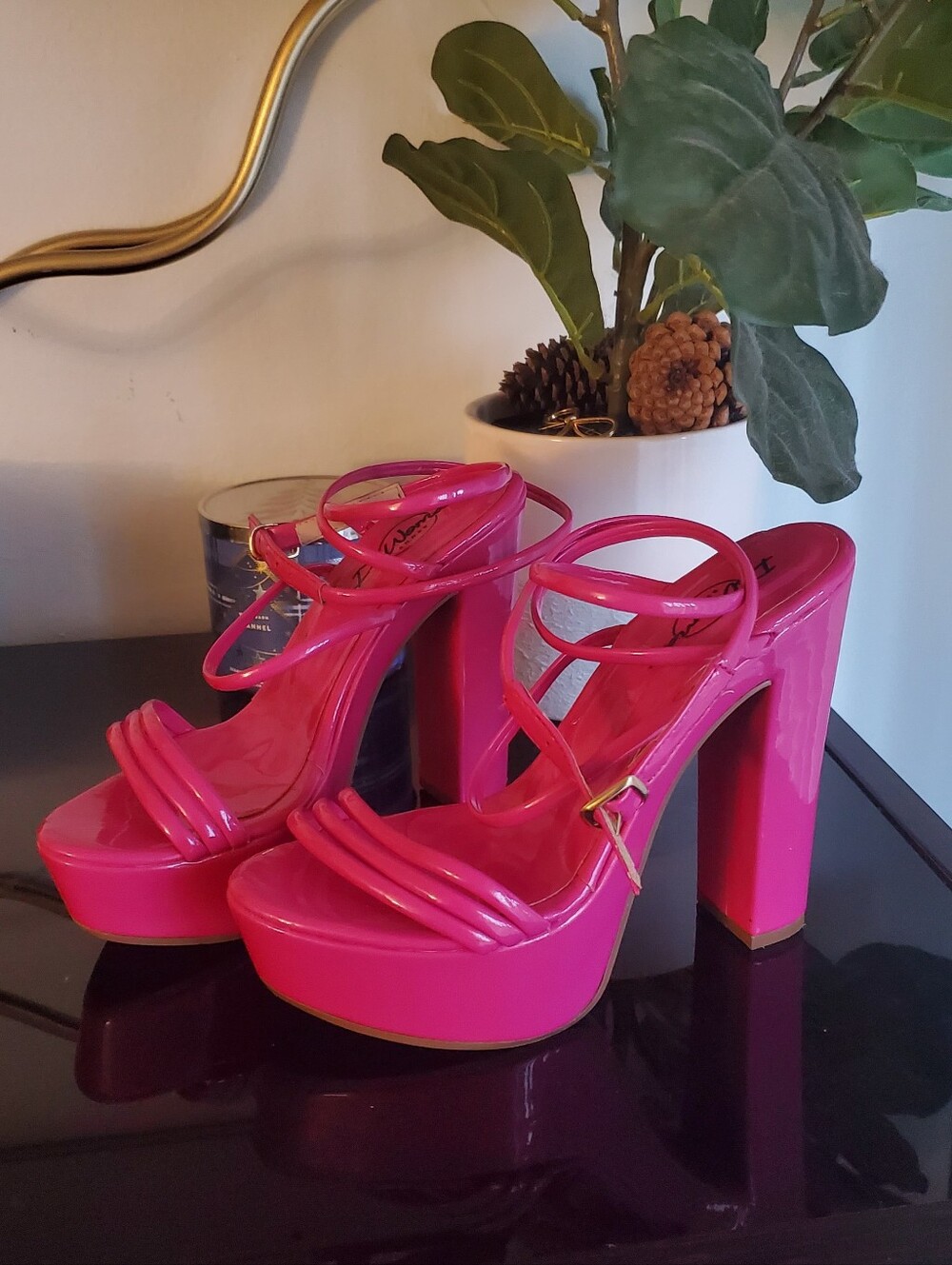 💕 Hot Pink 💕 Platform Strappy High Heels